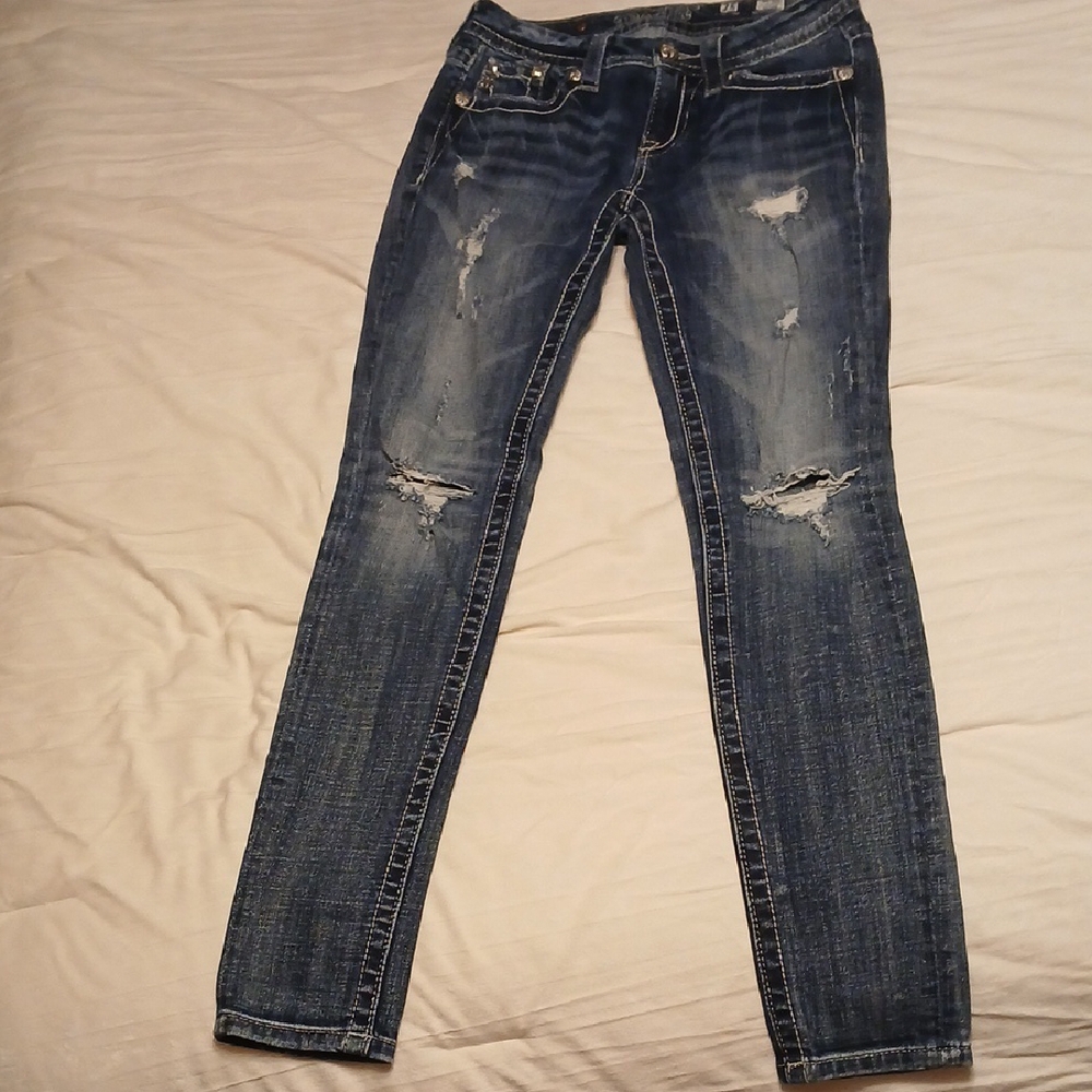 Miss Me Distressed Mid Rise Skinny